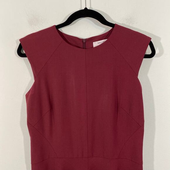 MM LaFleur Women Burgundy Red Sleeveless Wool Toi Dress Size 6 - Picture 2 of 6
